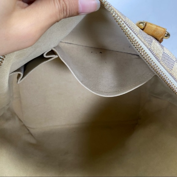 Louis Vuitton Tote bag white damier leather handbag used good condition vintage - Picture 6 of 14